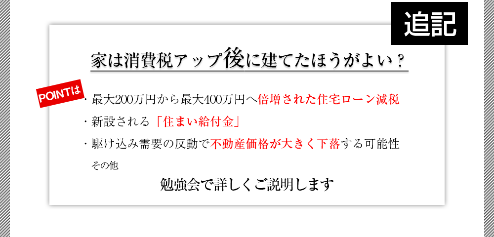 家は消費税アップ後に建てたほうが得？
